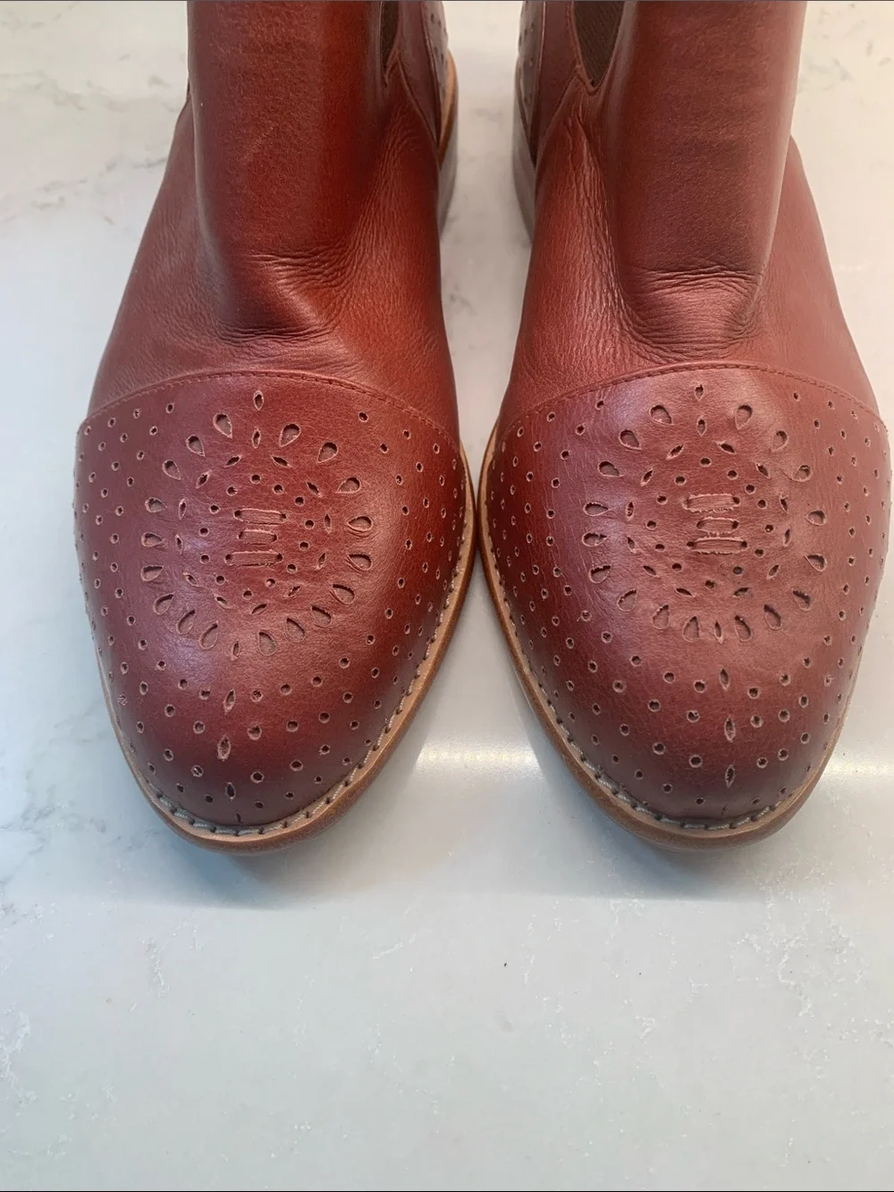 NEW Bali ELF Burgundy Handmade Leather Boots Brogue Eclipse Vtg Brown 10 $375